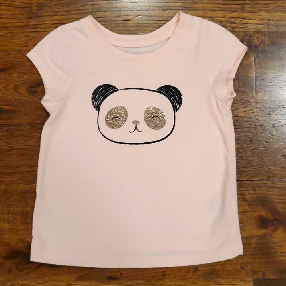 Girls Cat & Jack pink t-shirt with panda graphic print size 18M